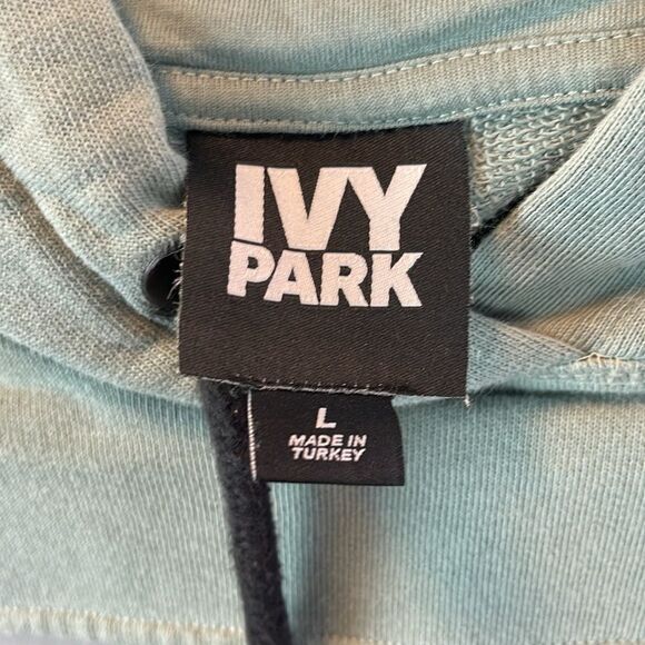 Ivy Park hoodie in green and black velvet with mesh Large - Picture 6 of 9